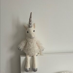 Jellycat Cream Unicorn with Silver Metallic Horn & Hooves